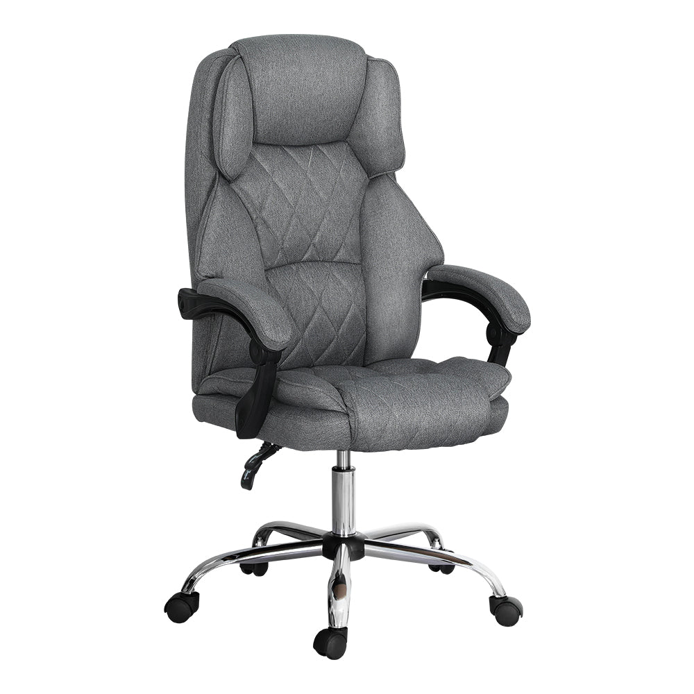 Office Chair Fabric & Foam Grey Adjustable Height