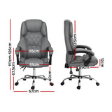 Office Chair Fabric & Foam Grey Adjustable Height