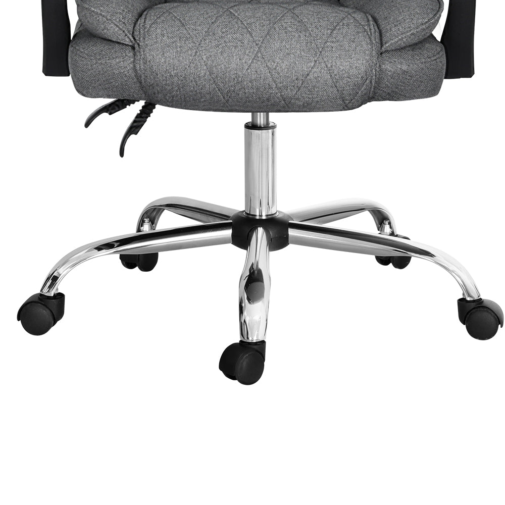 Office Chair Fabric & Foam Grey Adjustable Height