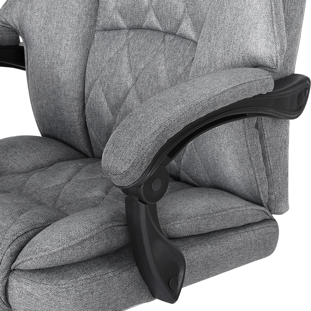 Office Chair Fabric & Foam Grey Adjustable Height