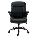 Executive Office Chair PU Leather Tilt Black Adjustable Seat