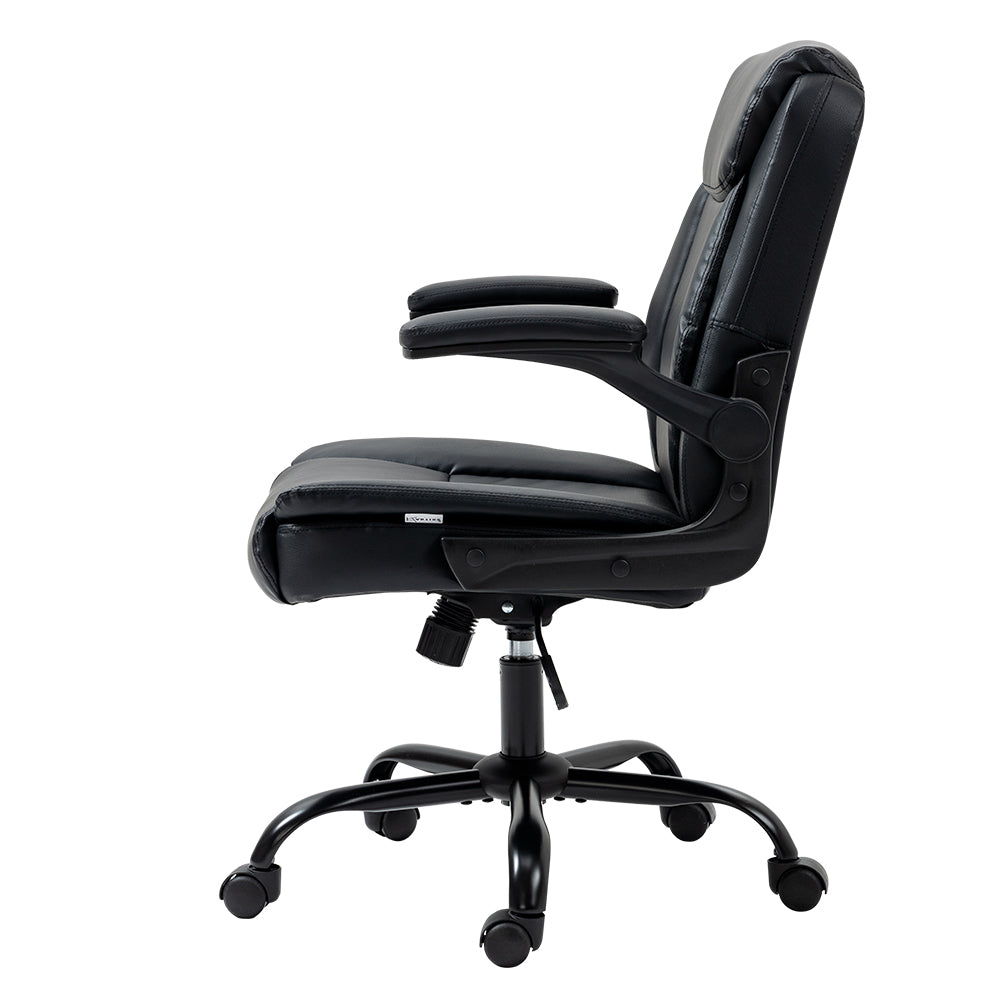 Executive Office Chair PU Leather Tilt Black Adjustable Seat