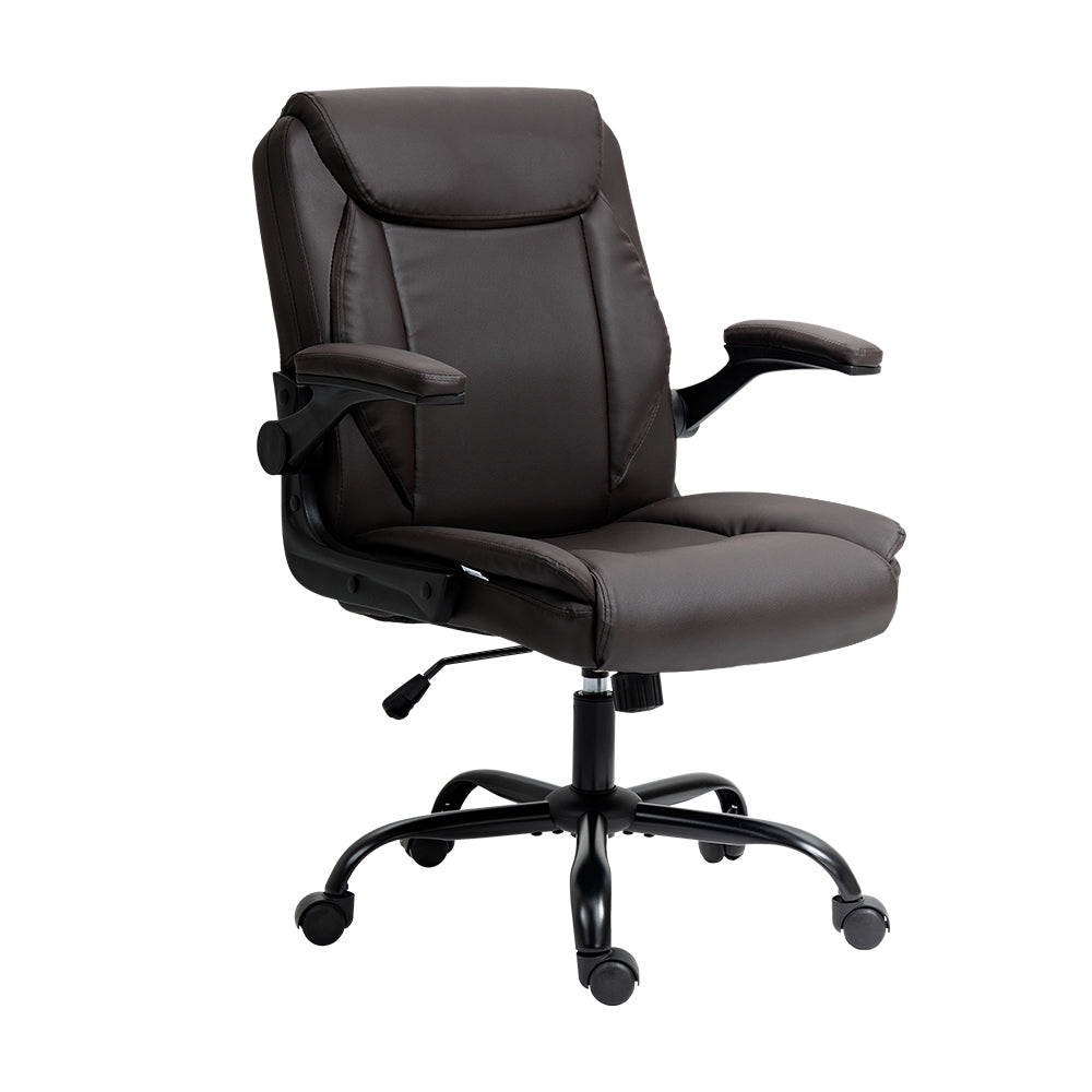 Executive Office Chair Leather Tilt Brown