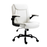 Executive Office Chair Leather Tilt White