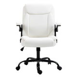 Executive Office Chair Leather Tilt White