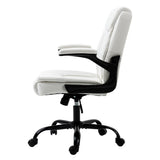 Executive Office Chair Leather Tilt White