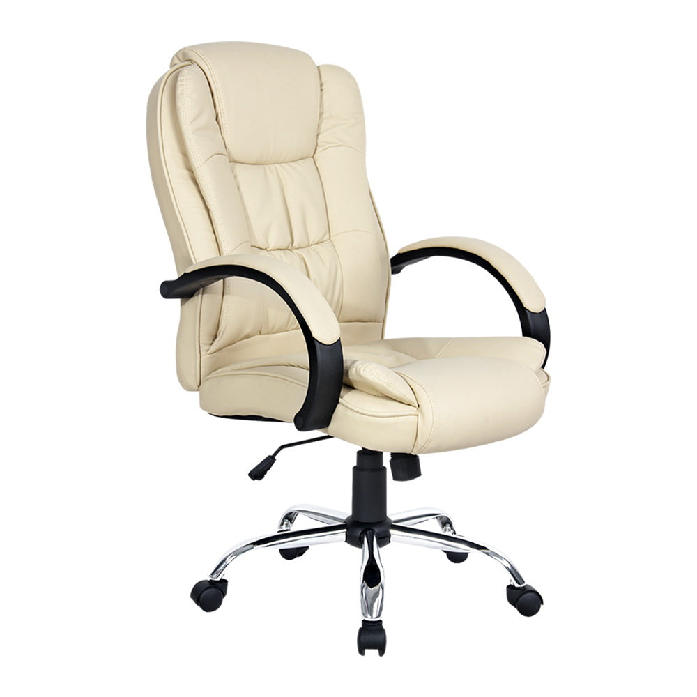 Office Chair S-Shape High Back Cream