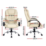 Office Chair S-Shape High Back Cream