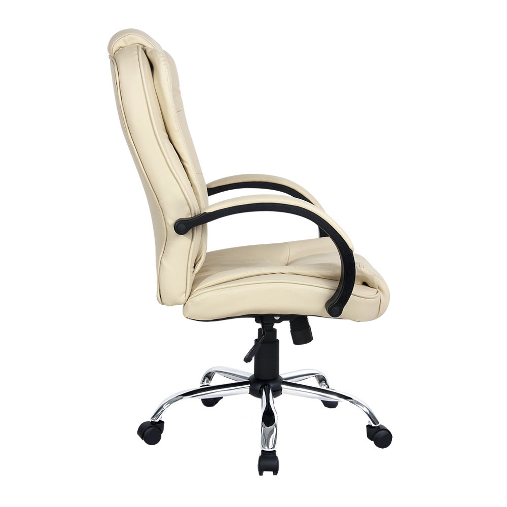 Office Chair S-Shape High Back Cream