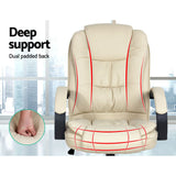 Office Chair S-Shape High Back Cream