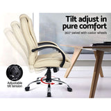 Office Chair S-Shape High Back Cream