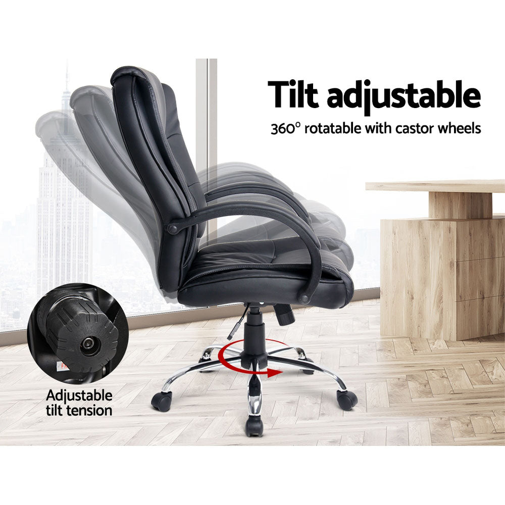 Office Chair S-Shape High Back Black