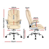 Office Chair S-Shape High Back Adjustable Cream