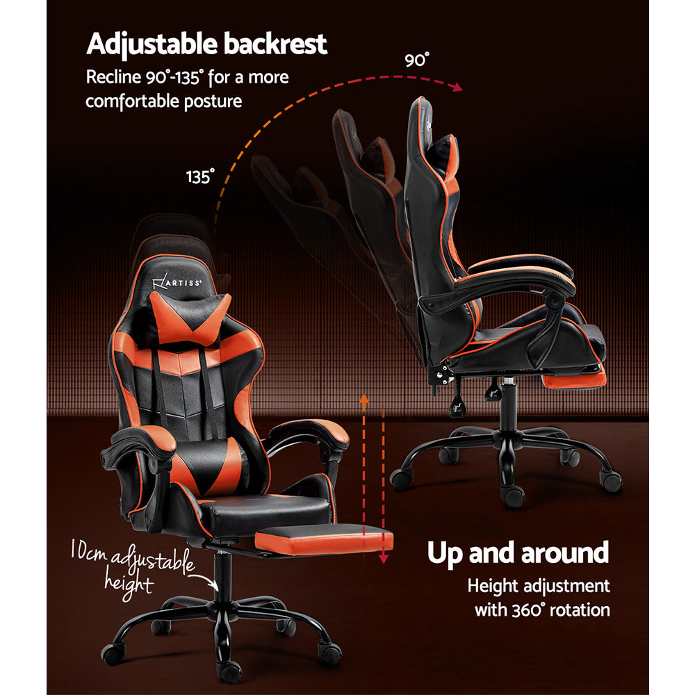 Comfy Office Chair Orange & Black