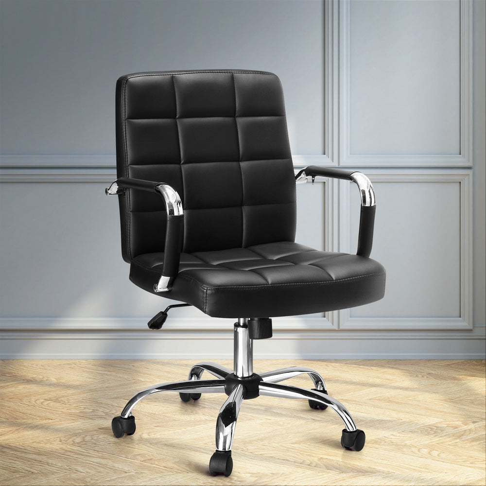 Office Chair Executive Mid Back Black