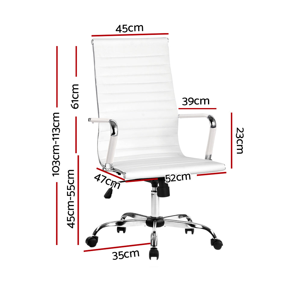 Office Chair White & Chrome