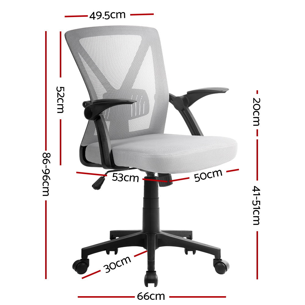 Nile Contoured mid-back Grey Office Chair