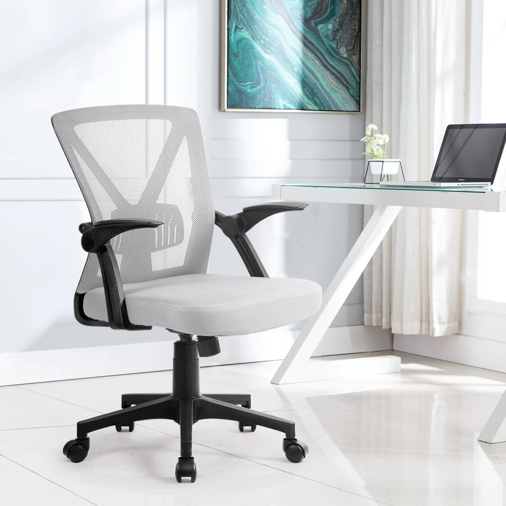 Nile Contoured mid-back Grey Office Chair