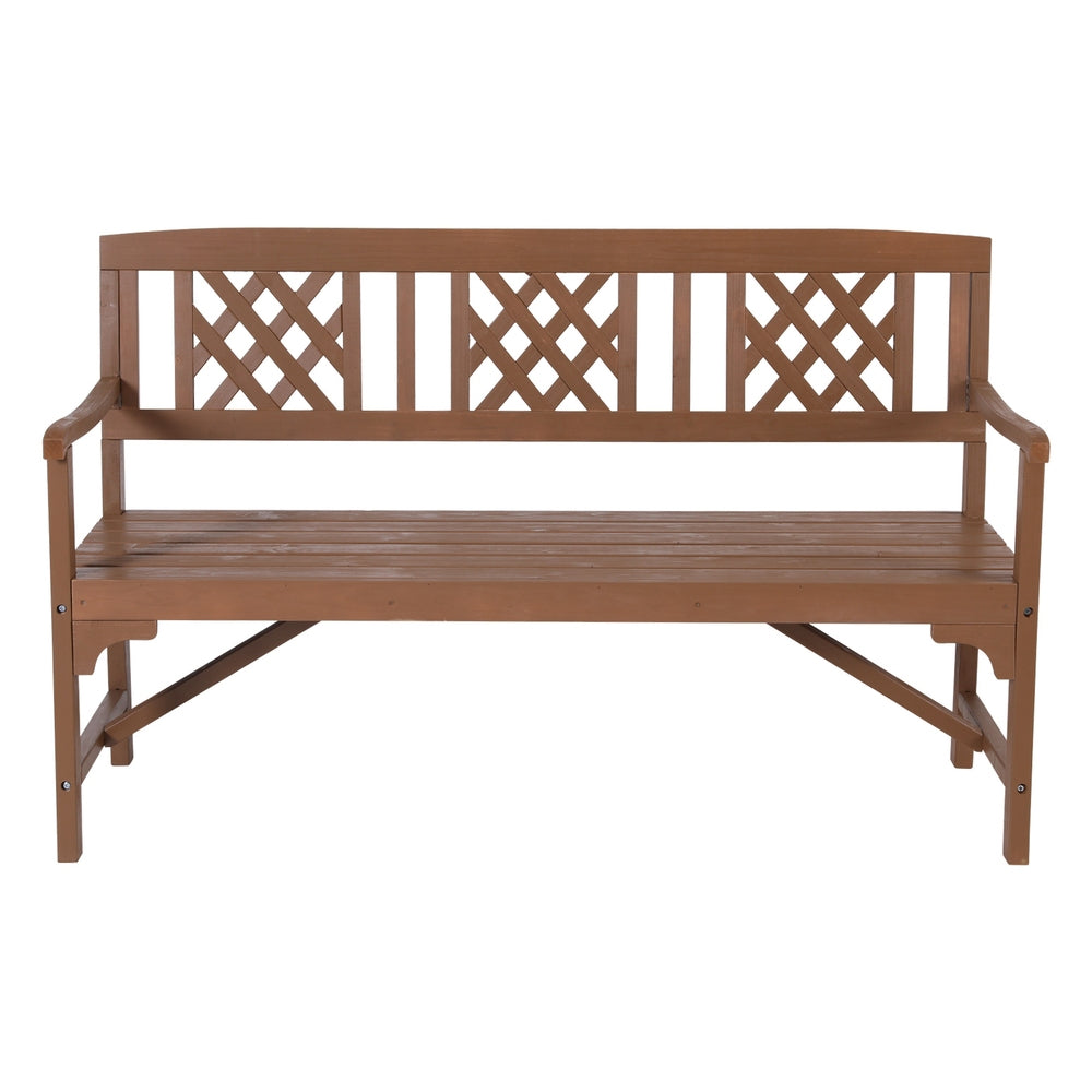 Gardeon Outdoor Garden Bench Wooden Chair 3 Seat Patio Furniture Lounge Natural