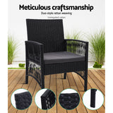 Gardeon 2PC Outdoor Dining Chairs Patio Furniture Wicker Garden Cushion Lyra