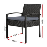 Gardeon Outdoor Dining Chairs Patio Furniture Rattan Chair Cushion Felix