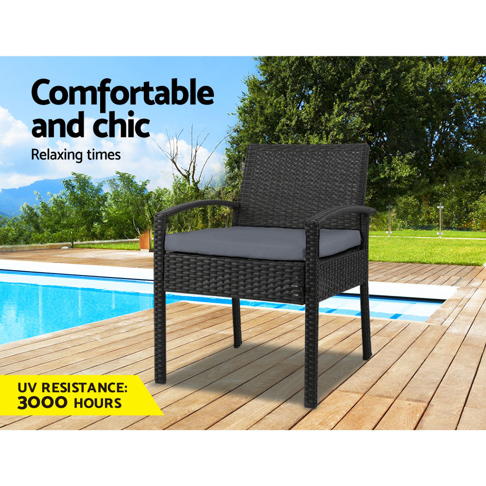 Gardeon Outdoor Dining Chairs Patio Furniture Rattan Chair Cushion Felix