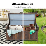 Gardeon Outdoor Storage Bench Box Wooden Garden Toy Tool Shed Patio Furniture Charcoal