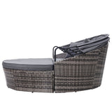 Gardeon Sun Lounge Setting Wicker Lounger Day Bed Outdoor Furniture Patio Grey