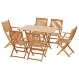 Gardeon Outdoor Dining Set 7 Piece Wooden Table Chairs Setting Foldable