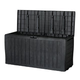 Ember Outdoor Storage Box 220L Lockable Organiser Garden Deck Toy Shed Tool Black