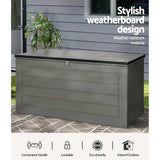 Gardeon Outdoor Storage Box 680L Container Lockable Garden Bench Tool Shed Black