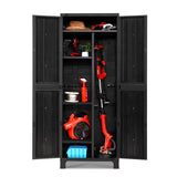 Ember 173cm Outdoor Storage Cabinet Box Lockable Cupboard Sheds Garage Adjustable Black