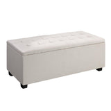 Storage Ottoman Linen Box  Beige