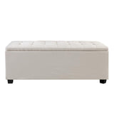 Storage Ottoman Linen Box  Beige