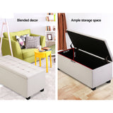 Storage Ottoman Linen Box  Beige