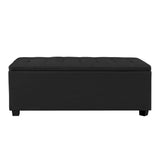 Storage Ottoman Linen Box Black