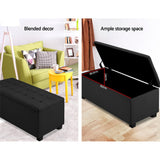 Storage Ottoman Linen Box Black