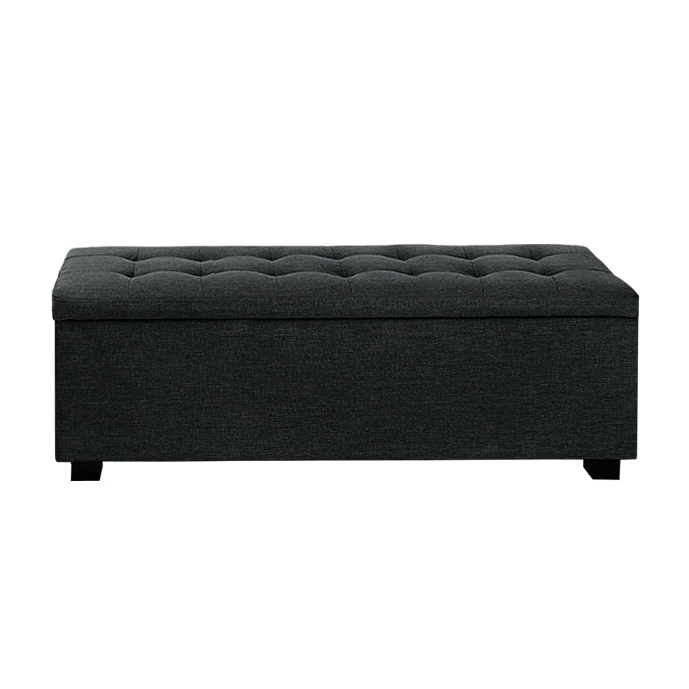 Storage Ottoman Linen Box Charcoal