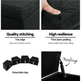 Storage Ottoman Linen Box Charcoal