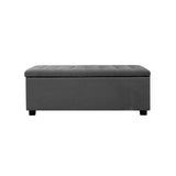 Storage Ottoman Blanket Box Linen Grey