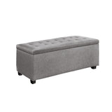 Storage Ottoman Linen Box Light Grey