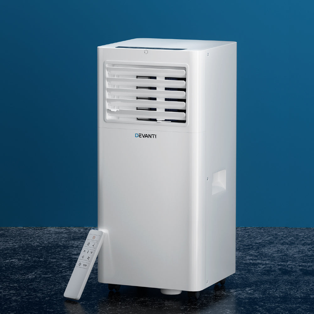 Devanti Portable Air Conditioner 7000BTU Cooling Mobile Fan Cooler Dehumidifier