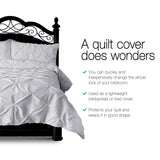 Giselle Bedding Quilt Cover Set Diamond Pinch Grey Queen