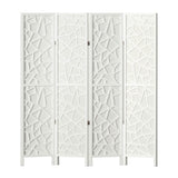 4 Panel Room Divider Screen 162x170cm White Mosaic