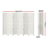 6 Panel White Room Divider