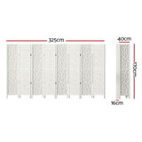 8 Panel Room Divider Screen Clover White