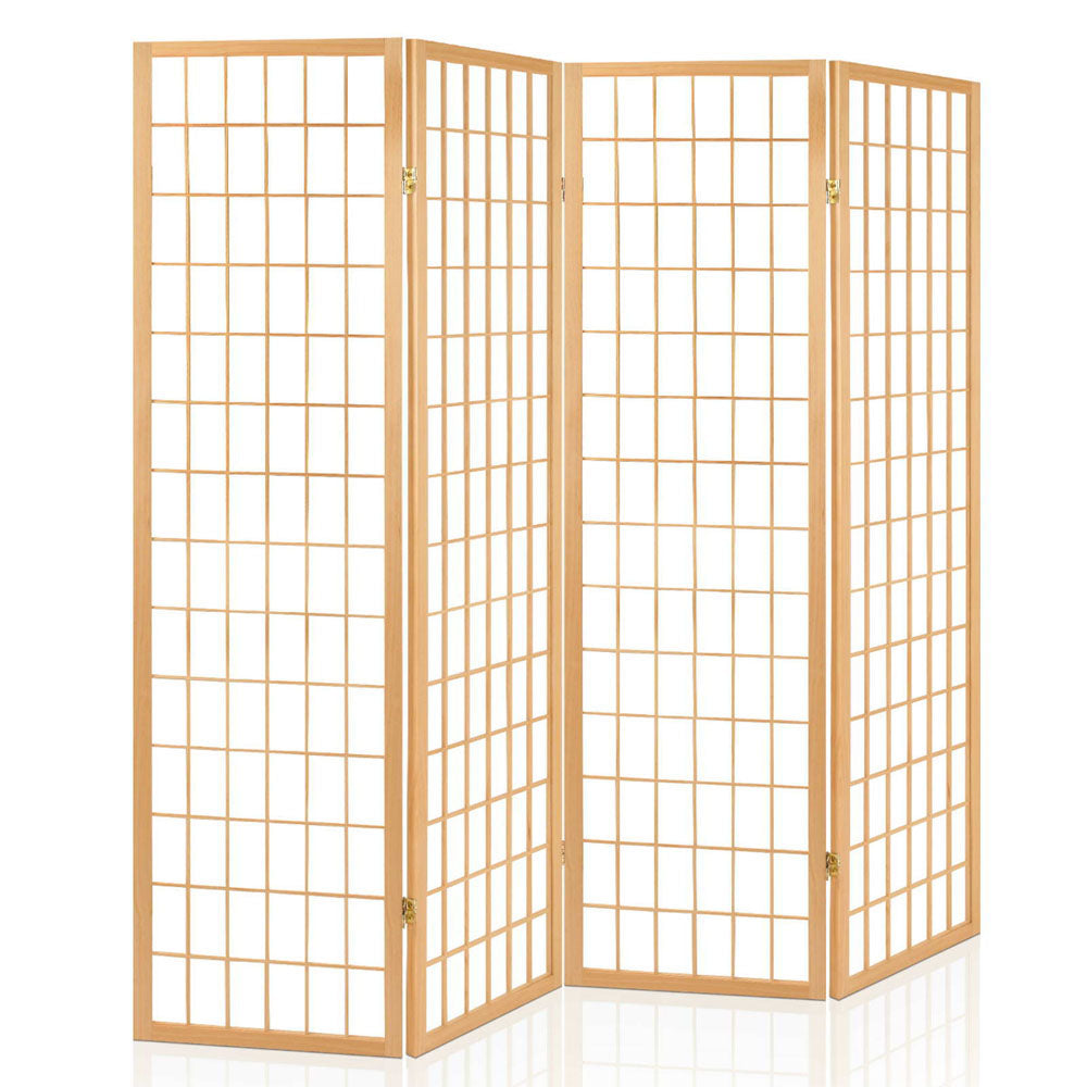 4 Panel Room Divider Screen Natural