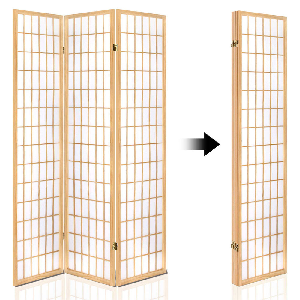 4 Panel Room Divider Screen Natural