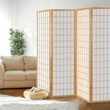 4 Panel Room Divider Screen Natural