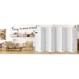 8 Panel Room Divider Screen 348x179cm White